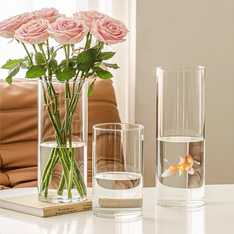 Centerpiece Vase Tall - Acrylic Clear Cylinder Flower Vase Unbreakable