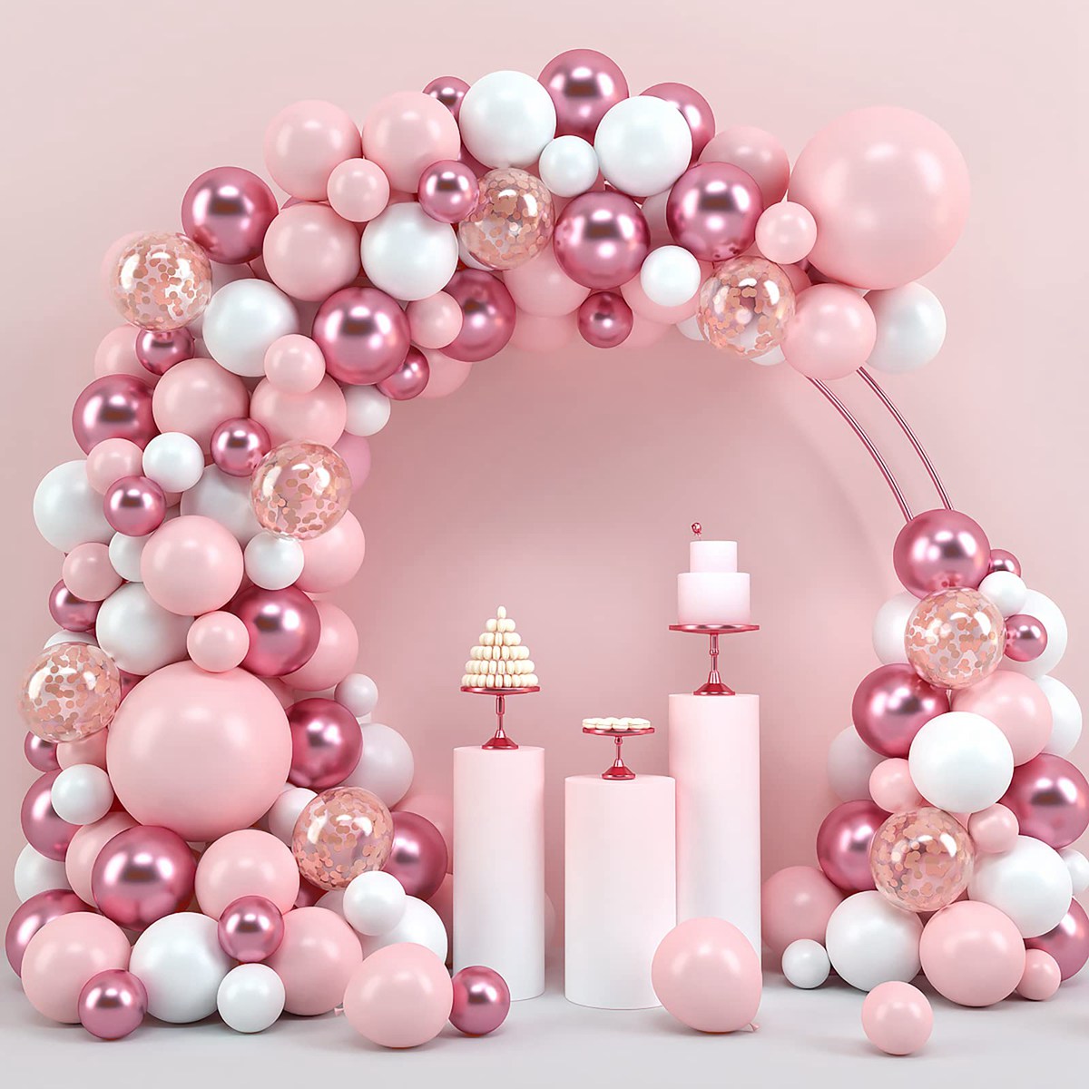Pink Macaron Balloons Garland  - đánh giá và giá Wedding Supply Kit