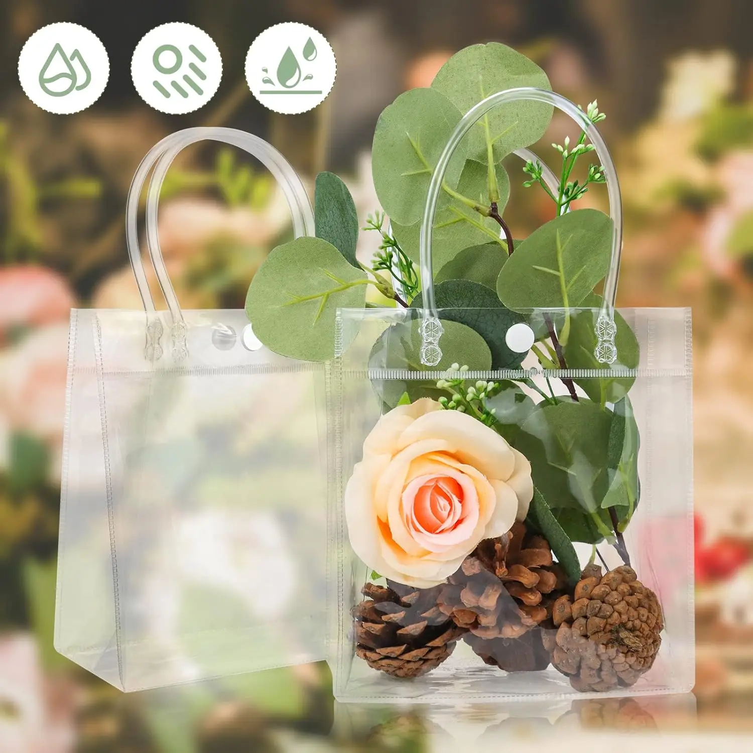 25Pcs Clear Gift Bags with Han - đánh giá và giá Wedding Packaging