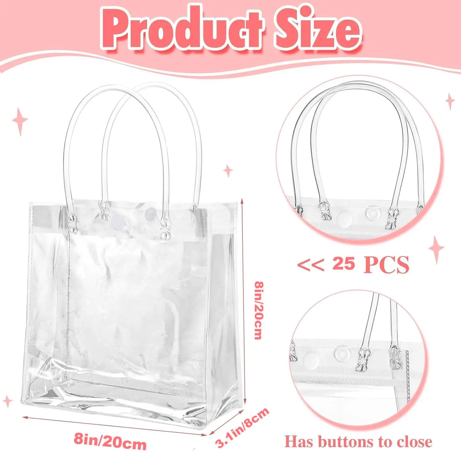25Pcs Clear Gift Bags with Han - đánh giá và giá Wedding Packaging