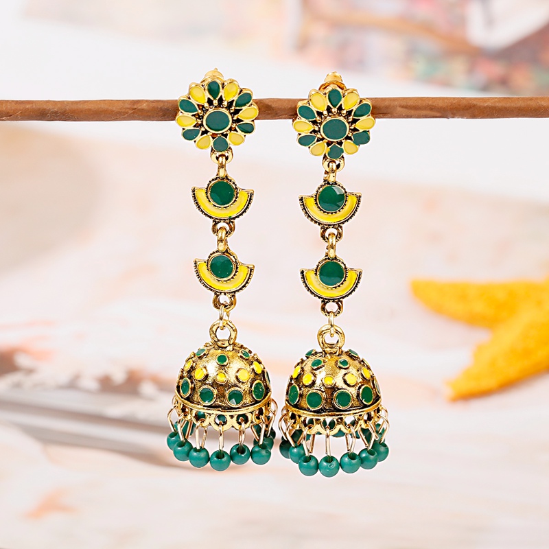 Jhumka Jhumki Nhiều Màu Hạt Tu - đánh giá và giá Indian Wedding Supply